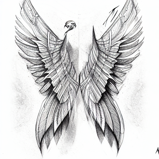 neck tattoo bird wide wings tattoo design idea
