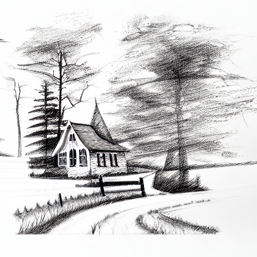 country farm house on lots of land tattoo design idea