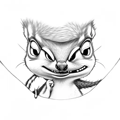 scrat trying to take and acorn from rocket  tattoo design idea