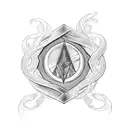 nordic lettering saying "Forth Eorlingas" with a rohan inspired house intwined  tattoo design idea