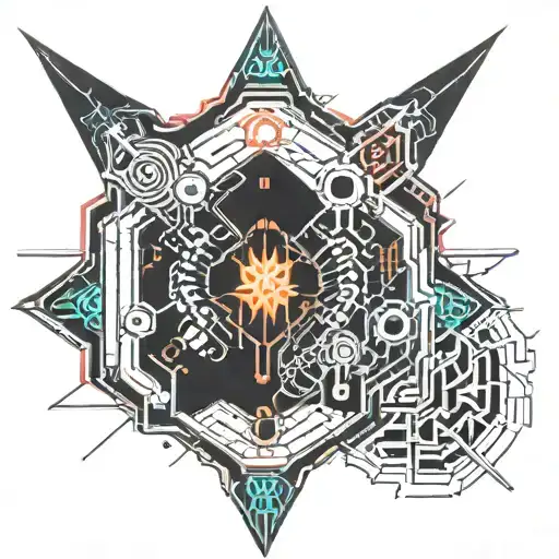 Bio mechanics details tattoo design idea