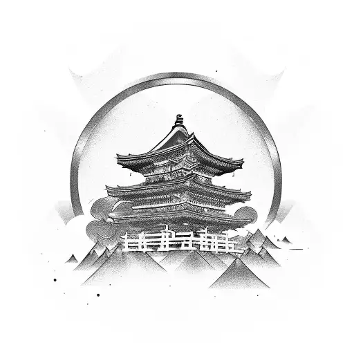 the tail of a skyline car in a square comic japanese style tattoo design idea