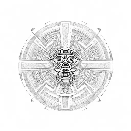 aztec calendar  tattoo design idea