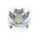 Owl and Bear tattoo design idea
