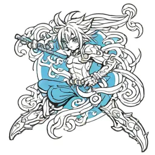 rubber hose style tattoo design idea