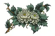 chrysanthemum tangled together tattoo design idea