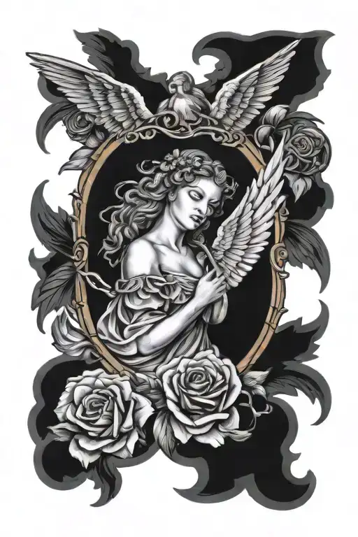 sleep token bands angel tattoo design idea