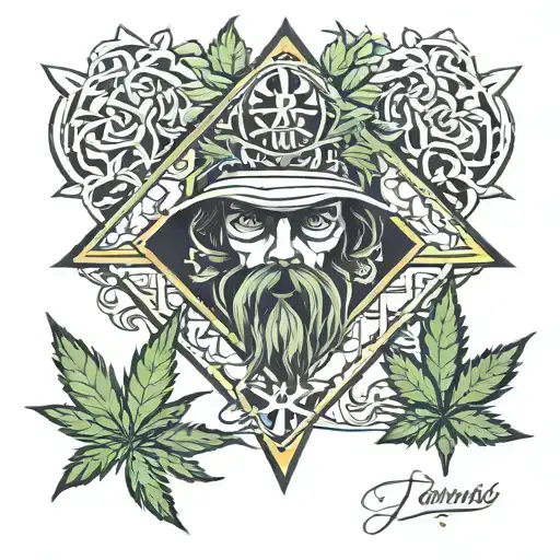 cannabis and depression tattoo design idea