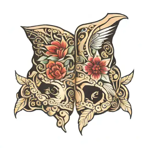 fingerless gloves tattoo design idea
