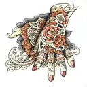 fingerless gloves tattoo design idea