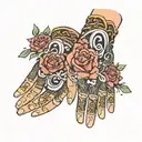 fingerless gloves tattoo design idea