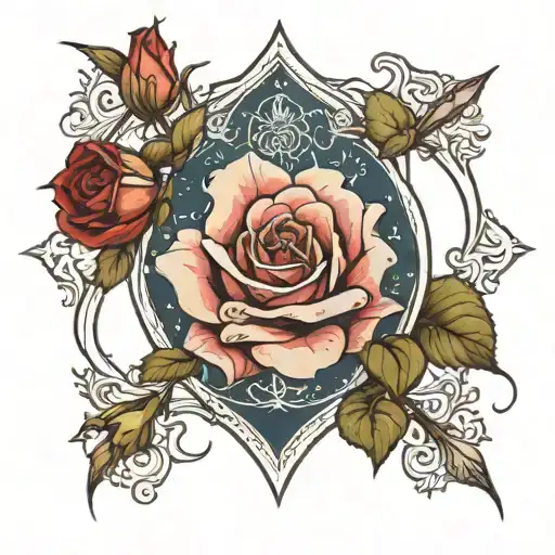 rose from the story of the little prince and the fox tattoo design idea