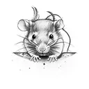 cute rat tattoo design idea