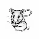 cute rat tattoo design idea