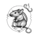 cute rat tattoo design idea
