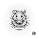 cute rat tattoo design idea