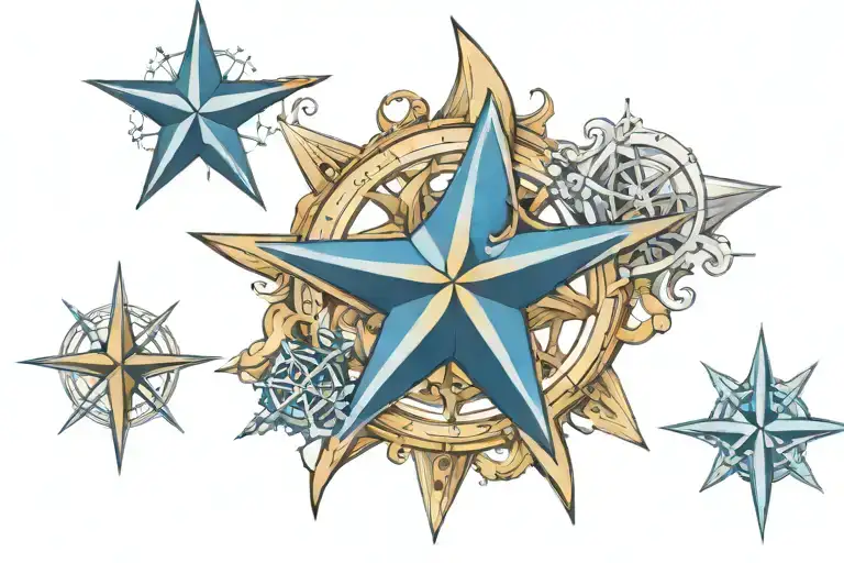 nautical stars with 51704  tattoo design idea