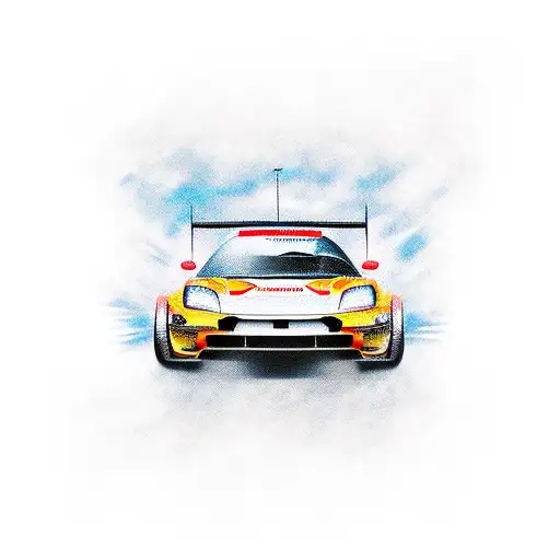 Japanese drifting car tattoo design idea