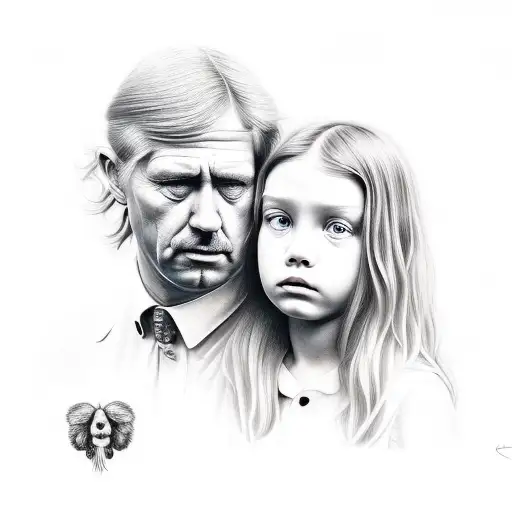 dad and daughter tattoo design idea