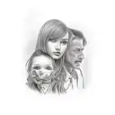 dad and daughter tattoo design idea