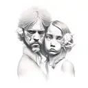 dad and daughter tattoo design idea