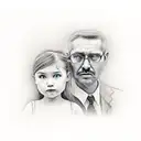 dad and daughter tattoo design idea