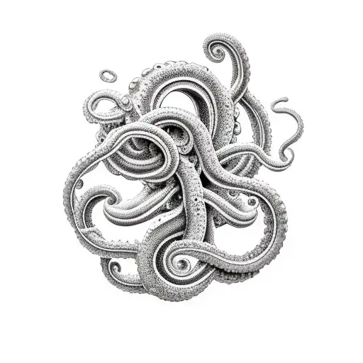 black and white tentacle tattoo design idea