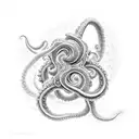one tentacle tattoo design idea