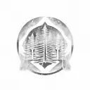 Forest Round Nature Camp tattoo design idea