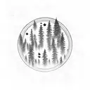 Forest Round Nature Camp tattoo design idea