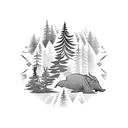 Forest Round Nature Camp tattoo design idea