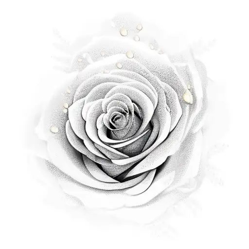 Gold dripping over bouquet of roses tattoo design idea