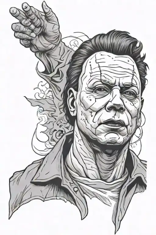 Michael Myers rapping  tattoo design idea
