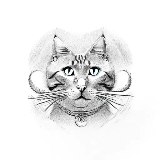 A psychology symbol with a cat tail tattoo design idea