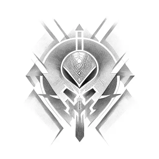 cyber sigilism tattoo design idea