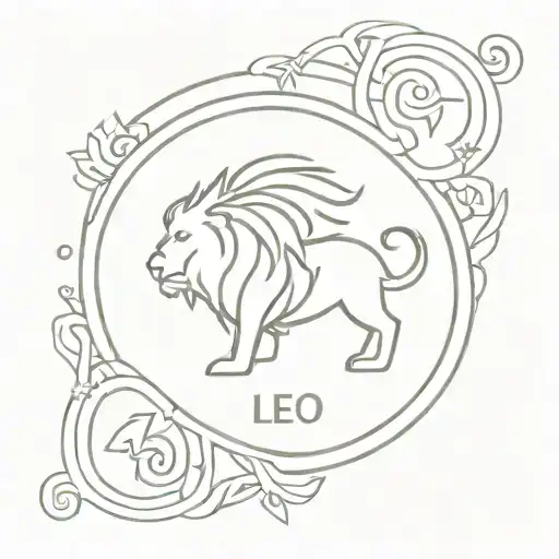 Leo astrological sign written in symbols tattoo design idea