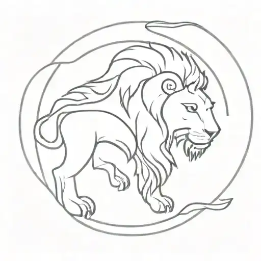 astrological sign leo tattoo design idea