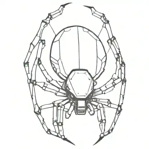 robotic spider tattoo design idea