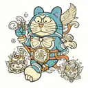 pipo doraemon tattoo design idea