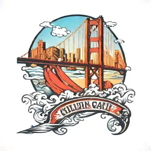 Golden Gate Bridge Sports teams tattoo design idea