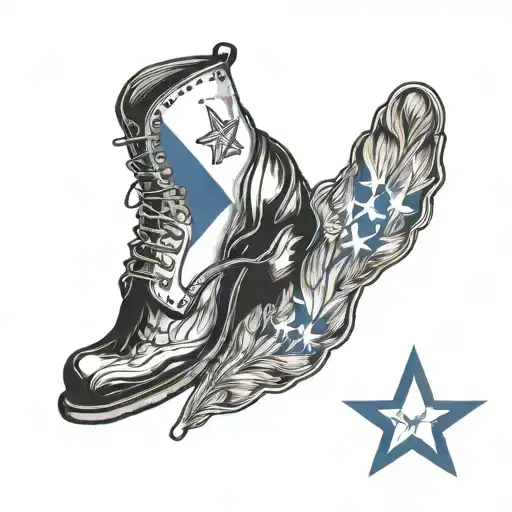 Joelma's boot and Pará state flag tattoo design idea