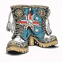 Joelma platform boots and Pará state flag tattoo design idea