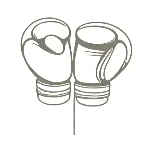 A minimalist tattoo of a pair of boxing gloves forming the shape of a Christian cross tattoo design idea