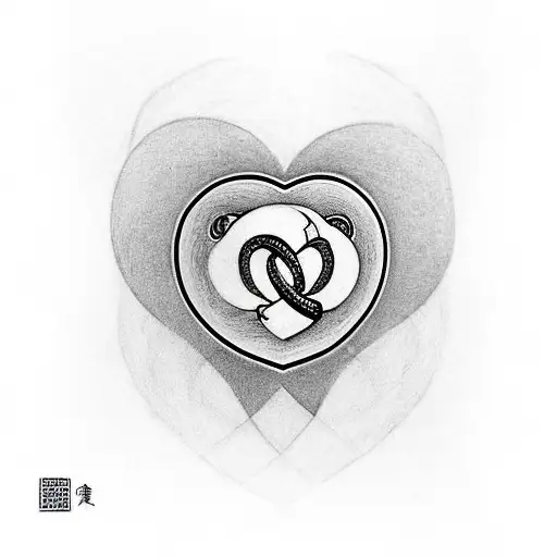heart with Infinity symbol and the letter T tattoo design idea