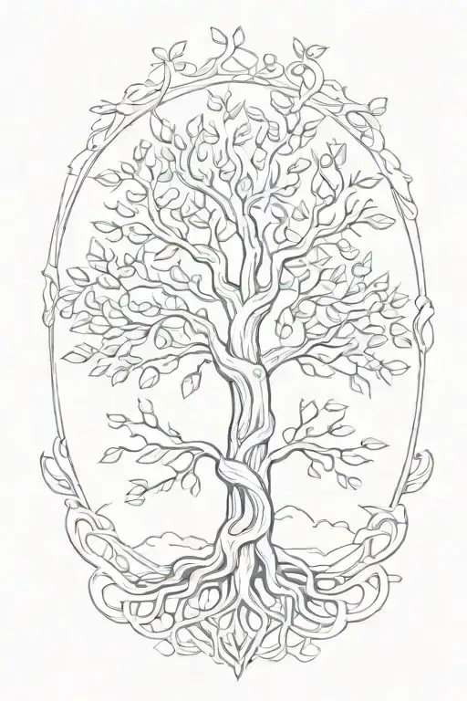 self love tree of life intertwined tattoo design idea