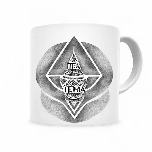 tea mug with words "KARMA" tattoo design idea