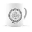 tea mug with words "KARMA" tattoo design idea