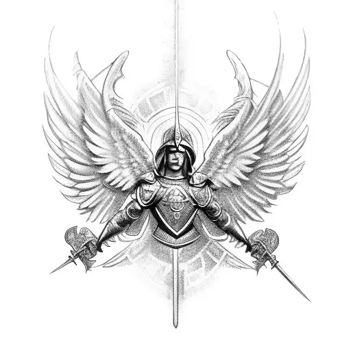 Archangel Saint Michael tattoo design idea