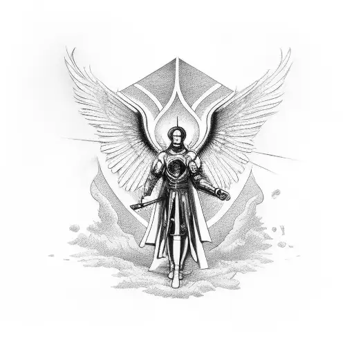 archangel san miguel tattoo design idea