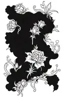 A bouquet of carnations, snowdrops, violets, primrose, rose, honeysuckle, larkspur, water Lilly, Gladiolus, poppy, chrysanthemum, narcissus, holly representing January, February, June, July, August, November and December flowers tattoo design idea